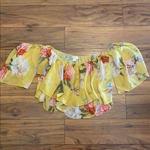 Yellow off the shoulder Yumi Kim top